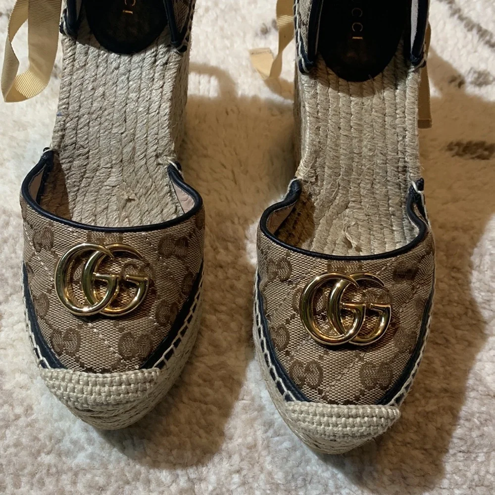 Gucci GG matelassé platform espadrille